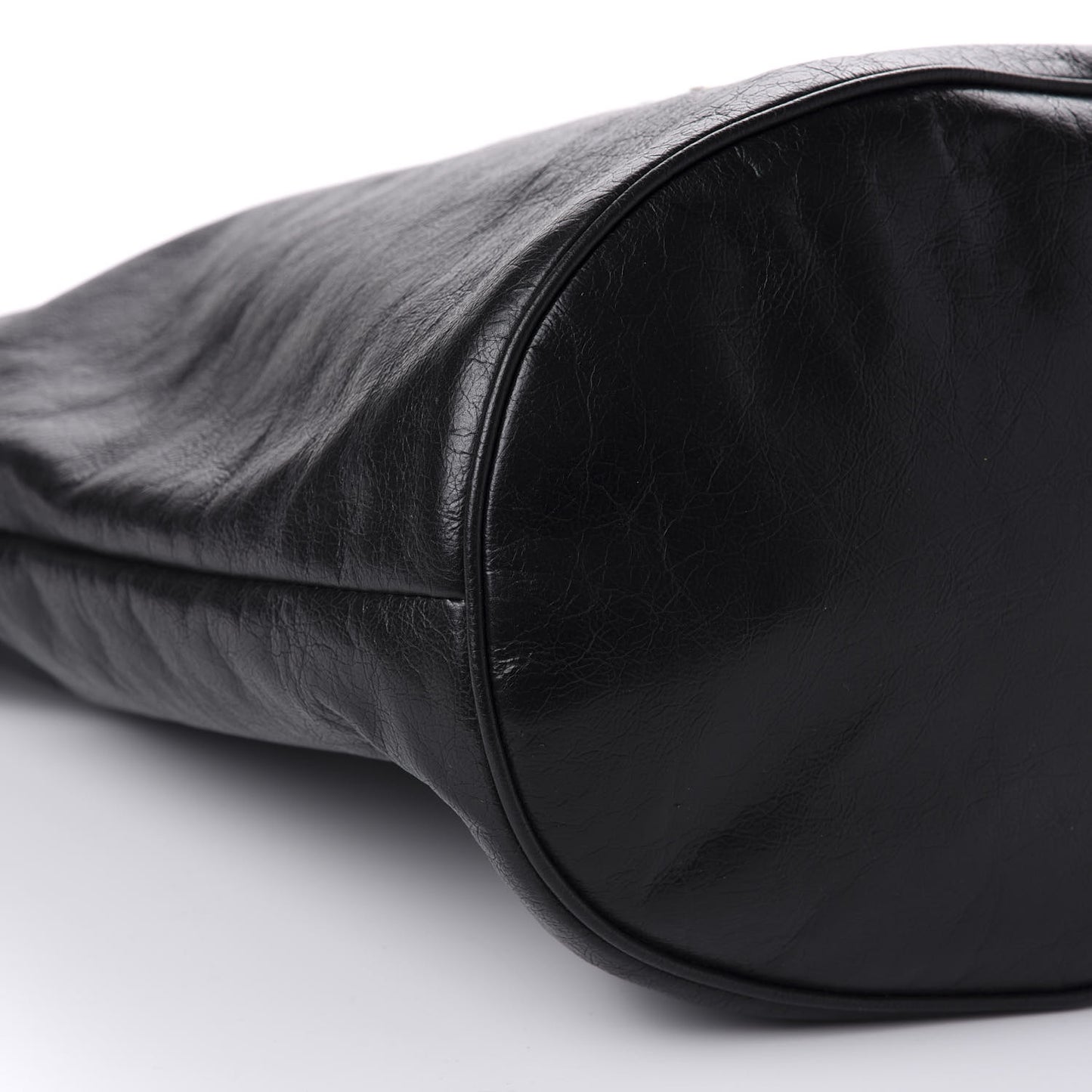 Fluffy Calfskin Morpheus Hobo Shoulder Bag Black