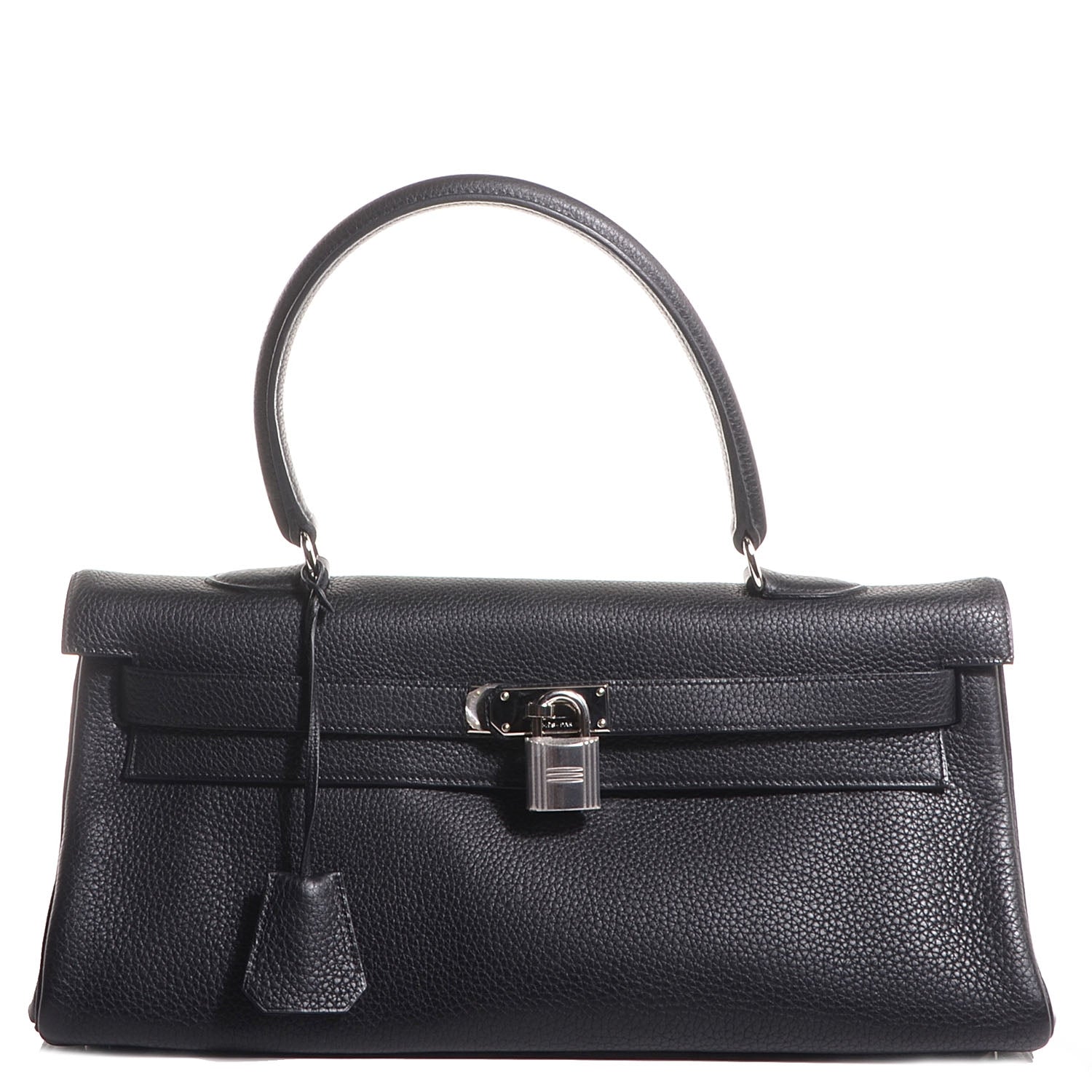 Hermes Taurillon Clemence Shoulder Kelly 40 Black 1 of 26