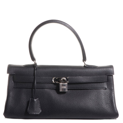 Hermes Taurillon Clemence Shoulder Kelly 40 Black 1 of 26