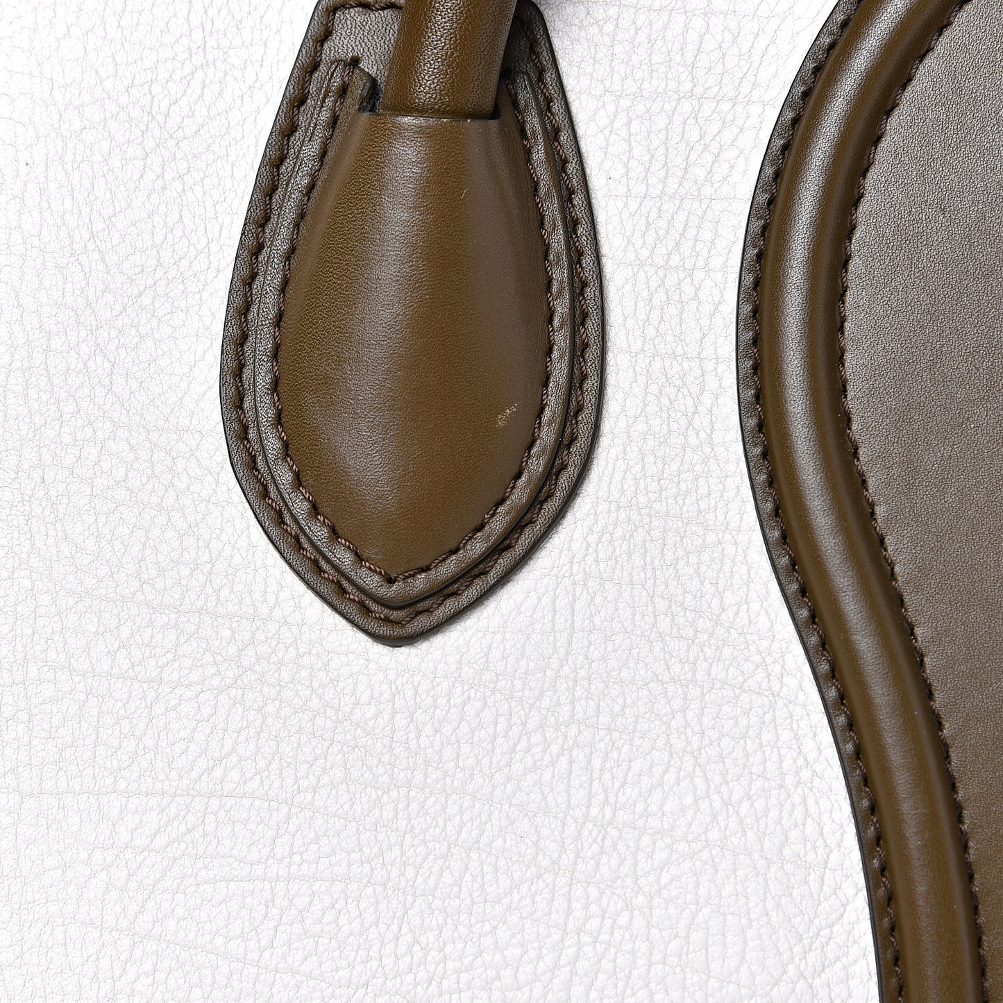Textured Calfskin Suede Tri-color Mini Luggage Cream