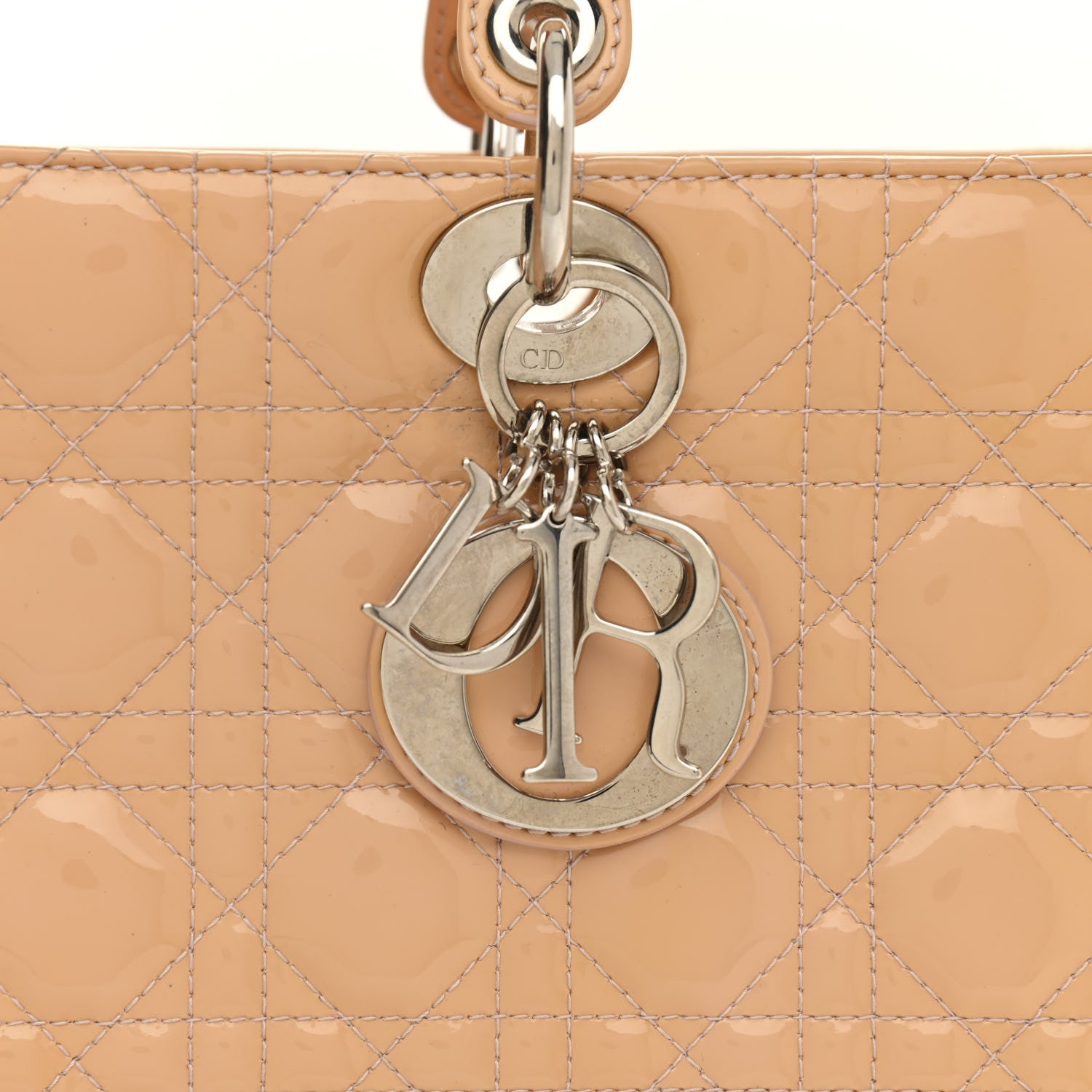 Christian Dior Patent Cannage Large Lady Dior Dark Beige 8 of 14