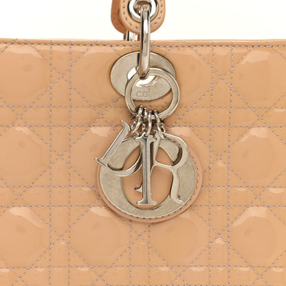 Christian Dior Patent Cannage Large Lady Dior Dark Beige 8 of 14