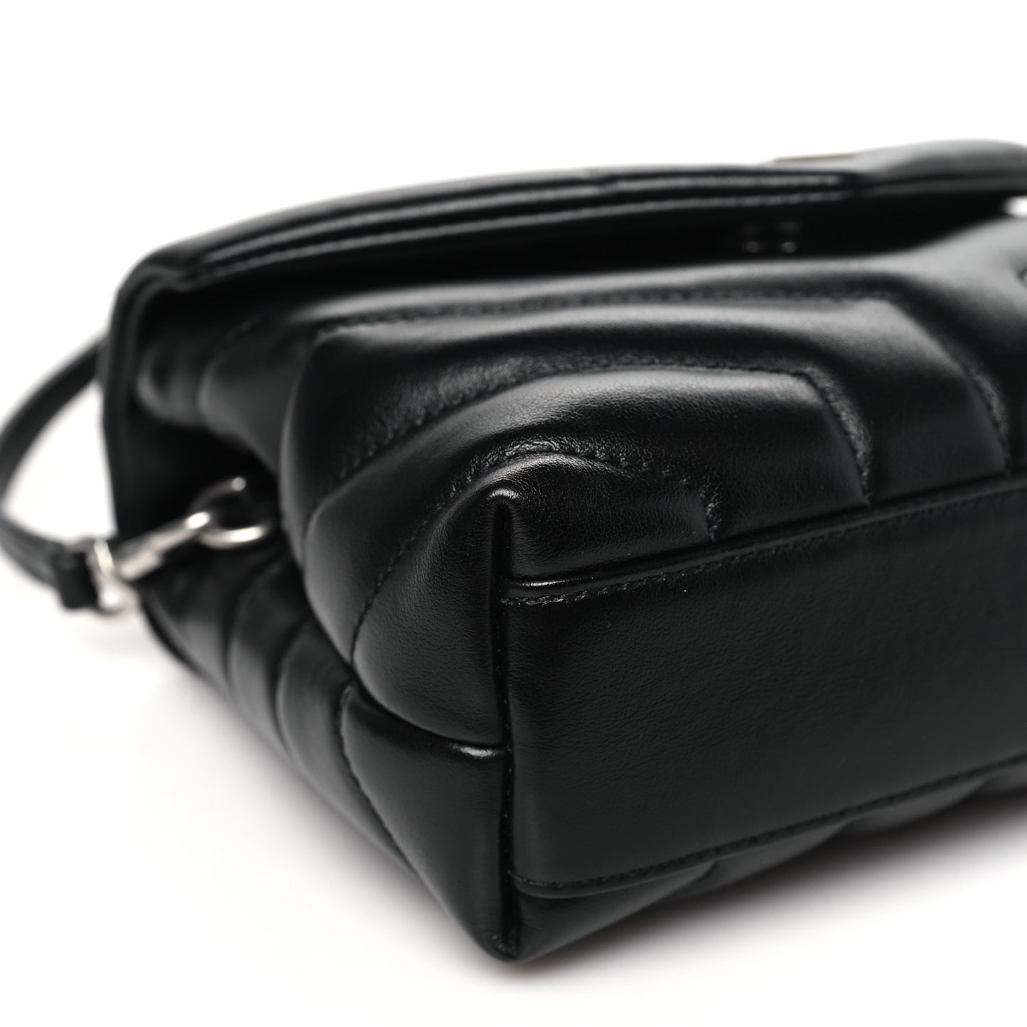 Calfskin Y Quilted Monogram Toy Loulou Crossbody Bag Black
