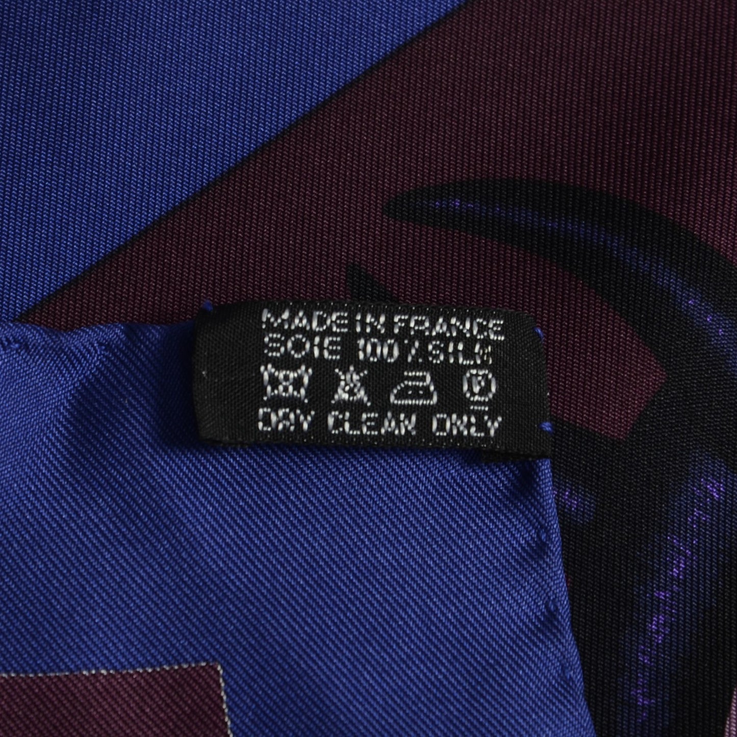 Silk Coup De Fouet Scarf 90 Indigo Turquoise Aubergine
