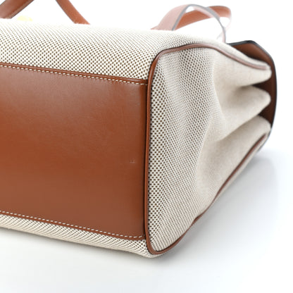 Celine Canvas Calfskin Medium Soft 16 Top Handle Bag Tan White 8 of 8