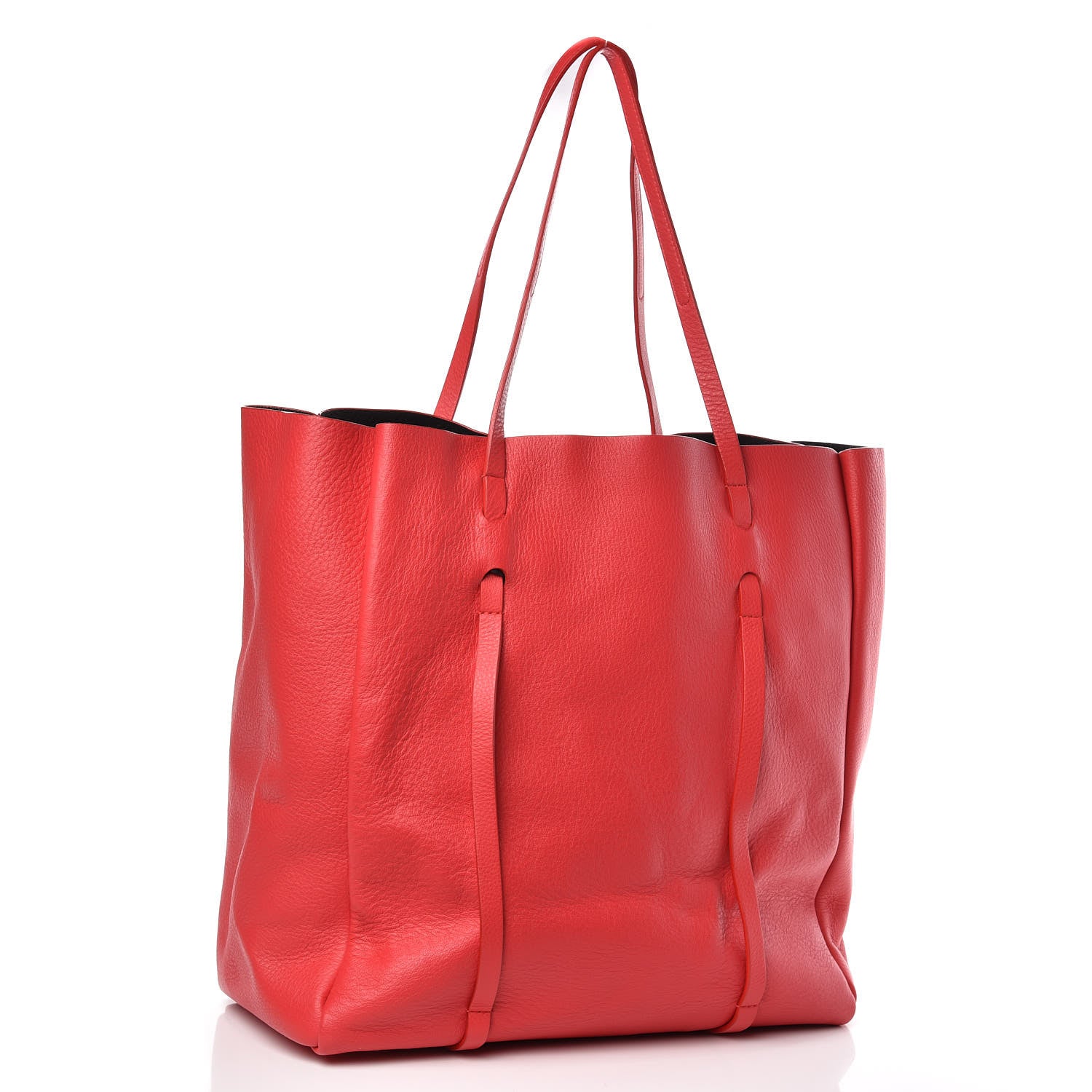 Balenciaga Veau Baltimore Double Sided Medium Everyday Tote Rouge Vermeil Black 4 of 11