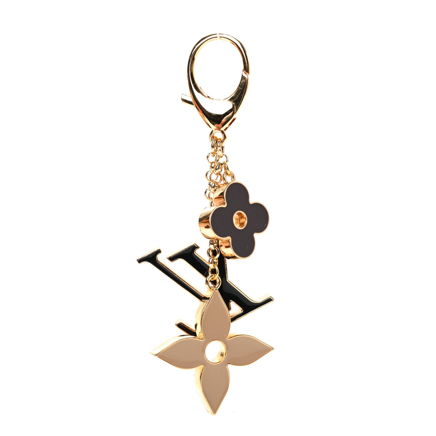 Fleur De Monogram Bag Charm Dore