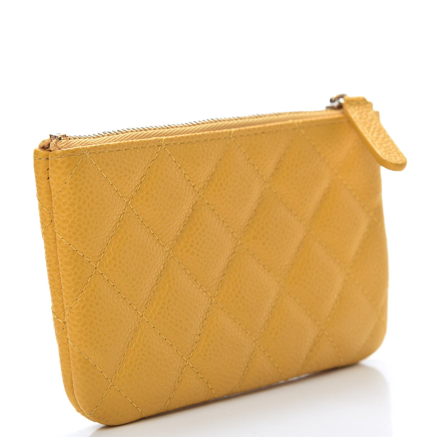 Caviar Quilted Small Pouch Yellow