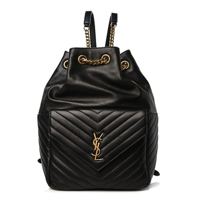 Saint Laurent Lambskin Matelasse Monogram Joe Backpack Black 1 of 9