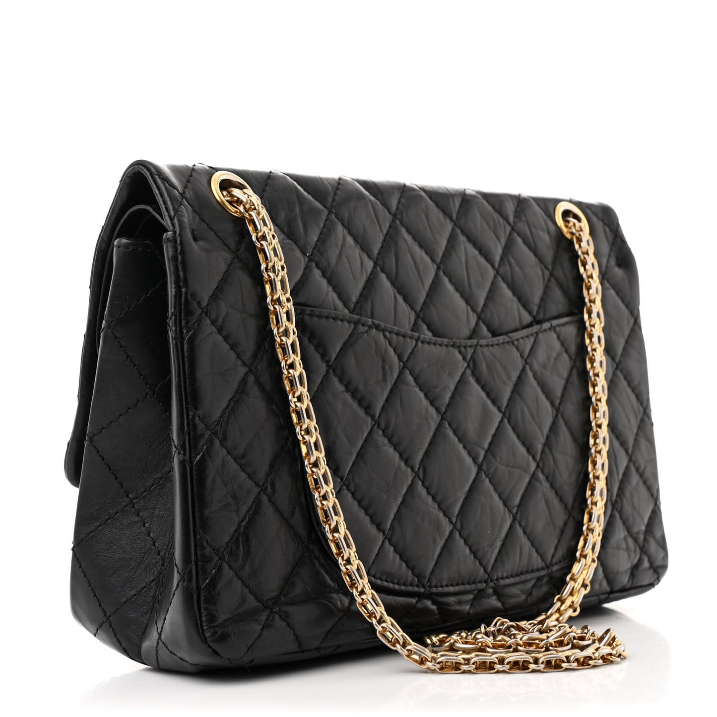 Aged Calfskin Quilted 2.55 Reissue 226 Flap Black