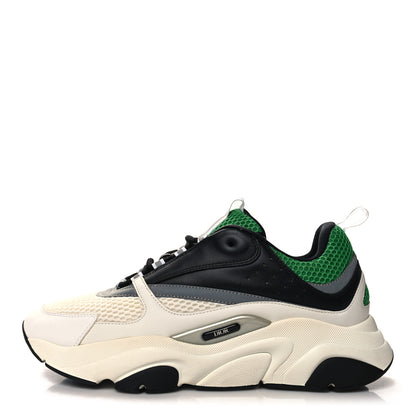 Christian Dior Technical Mesh Calfskin Mens B22 Sneakers 44 Green Black White 1 of 7