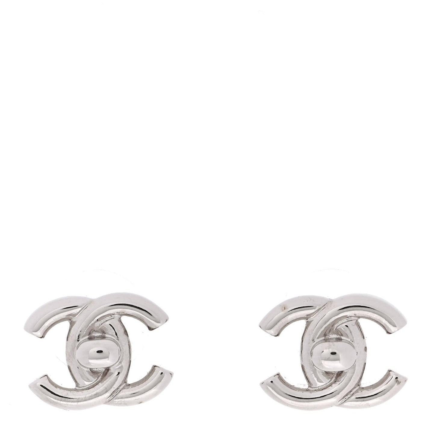 CC Turnlock Earrings Silver