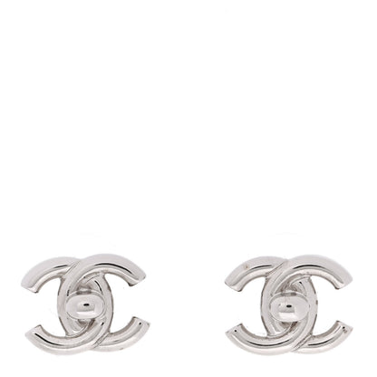 Chanel CC Turnlock Earrings Silver 1 of 5