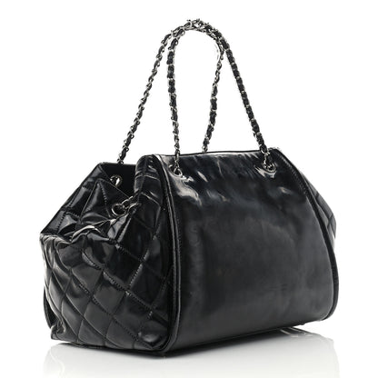 Chanel Vinyl Lipstick Ligne Accordion Tote Black 3 of 14
