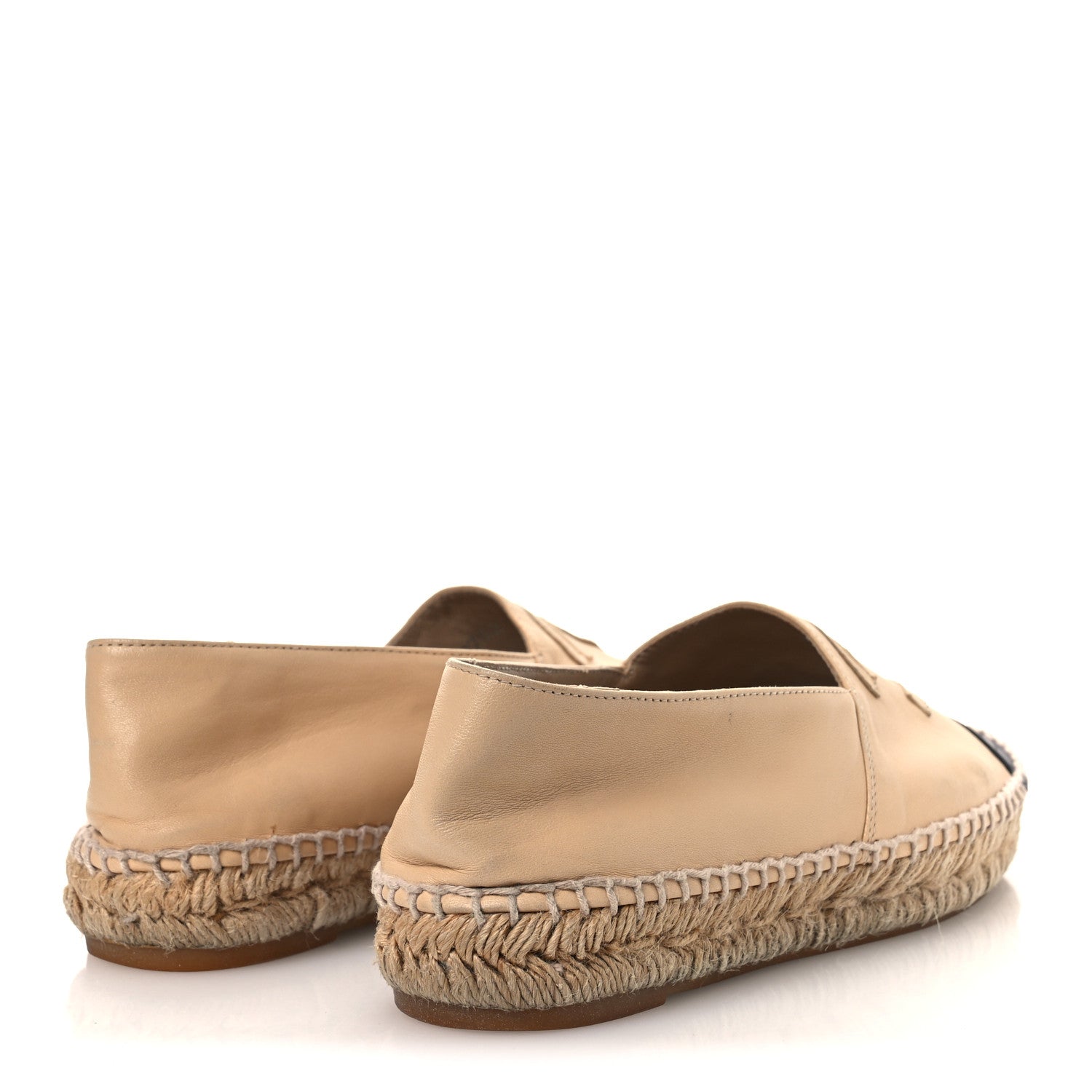 Chanel Lambskin CC Espadrilles 37 Beige Black 5 of 15