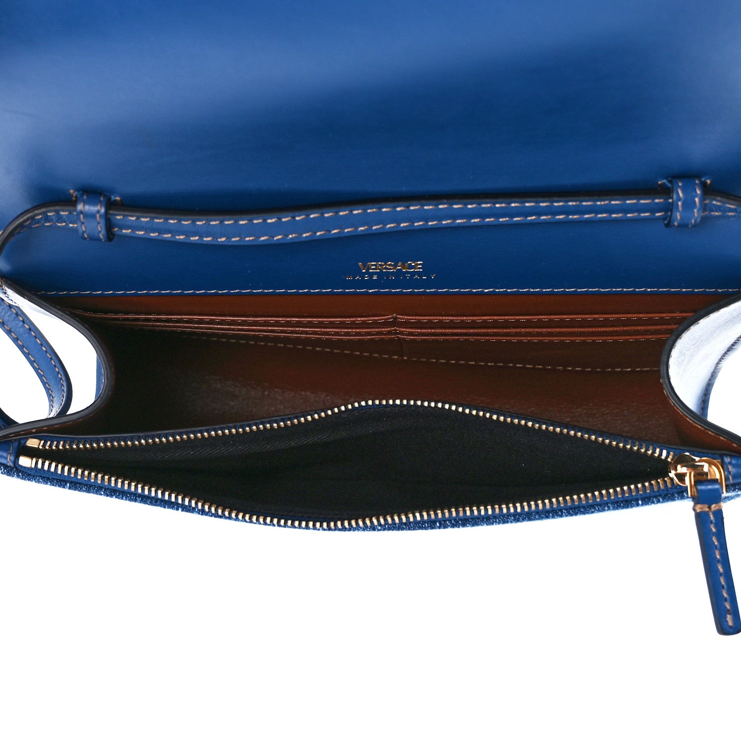 Versace Denim La Medusa Wallet On Strap Navy Blue 5 of 10