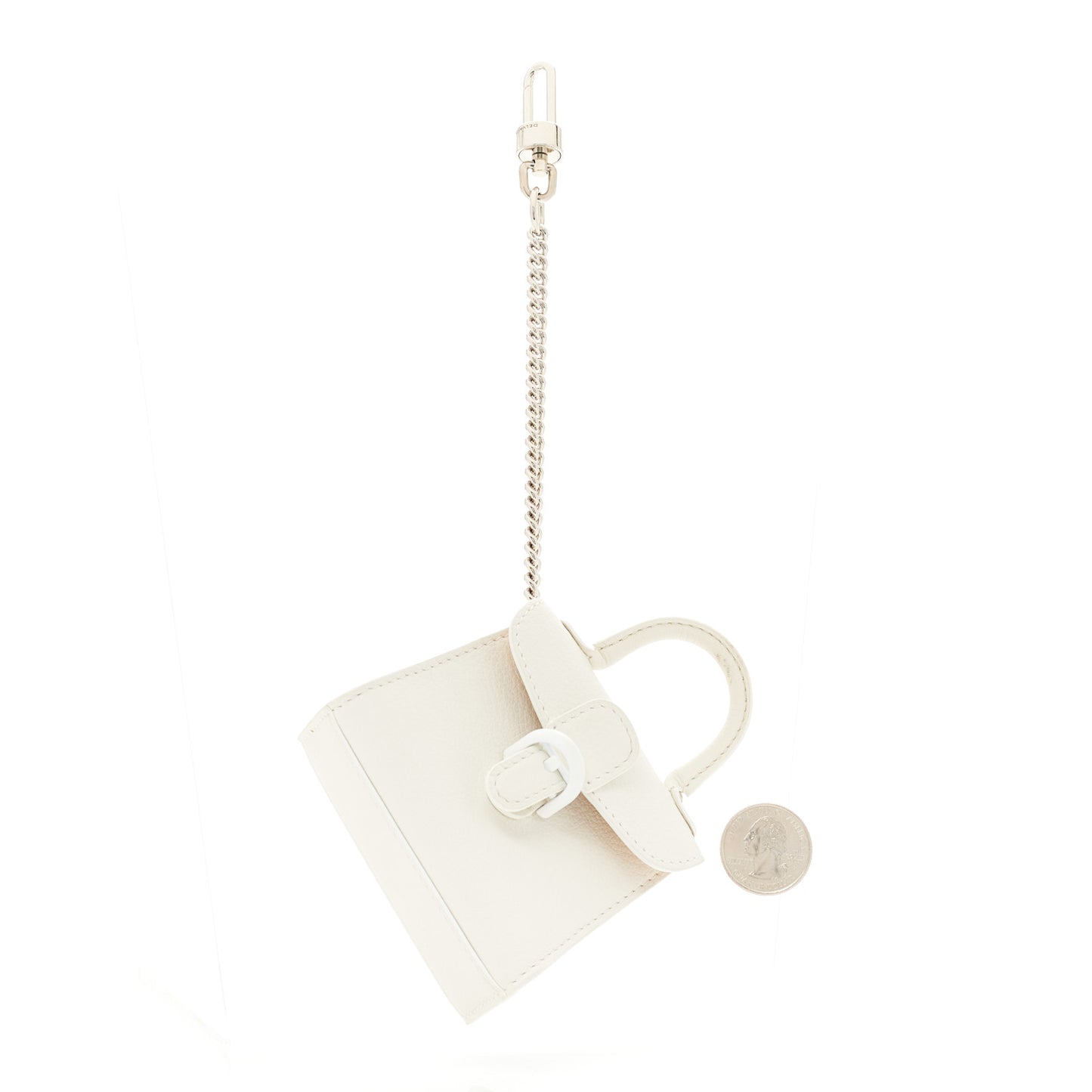 Calfskin Mini Brillant Bag Charm So White