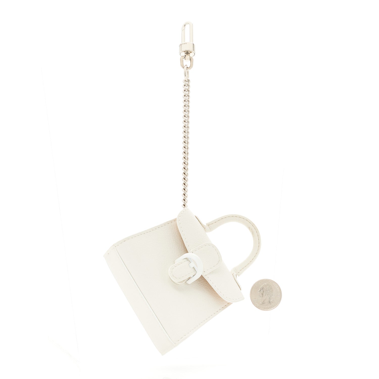 Delvaux Calfskin Mini Brillant Bag Charm So White 2 of 8