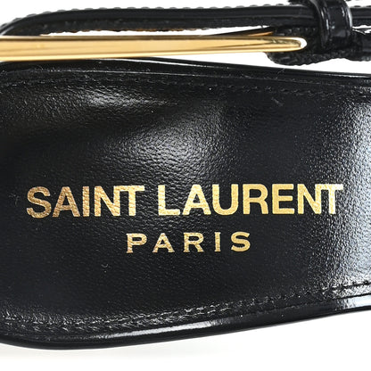 Saint Laurent Glazed Calfskin Lee Slingback Pumps Black 35 Black 8 of 10