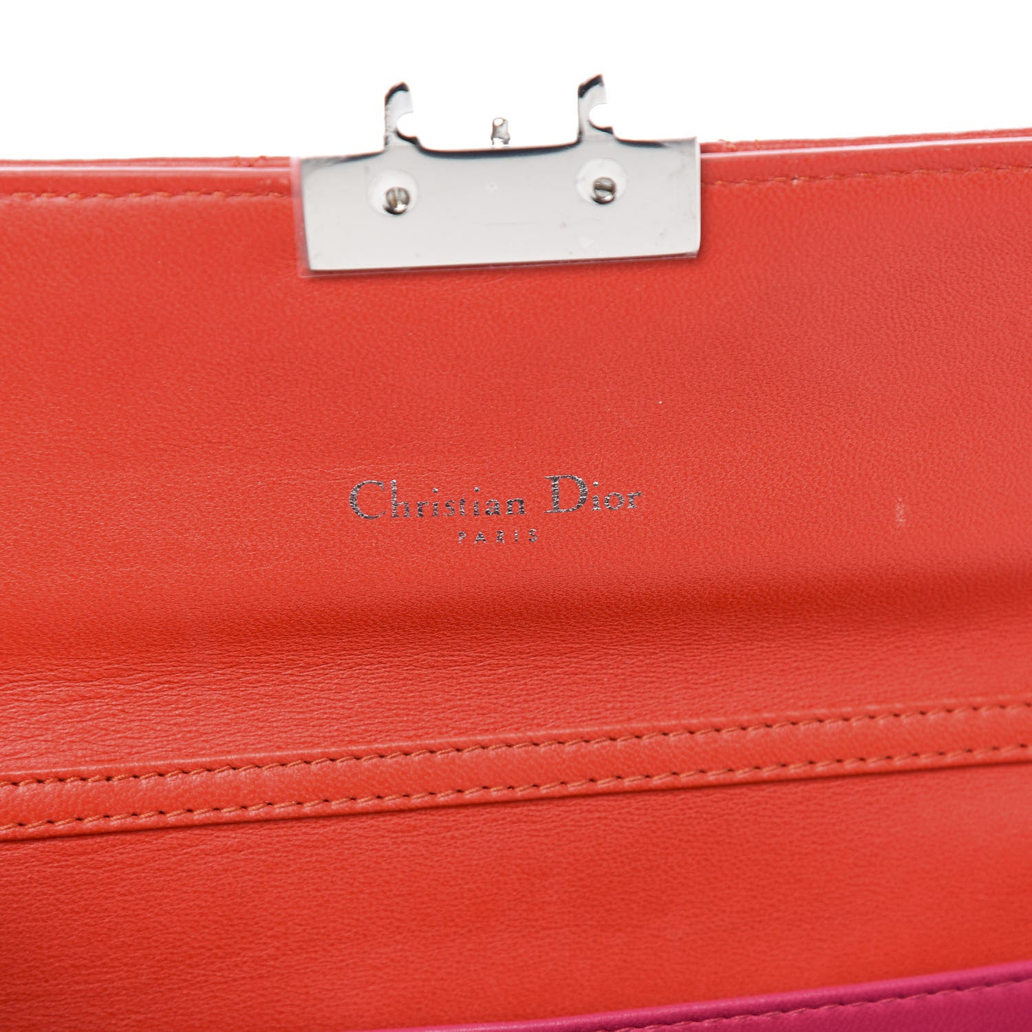 Christian Dior Lambskin Cannage Miss Dior Chain Wallet Red 5 of 10
