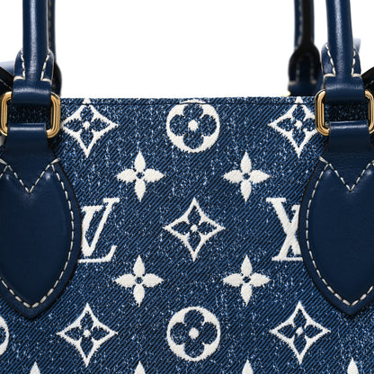Louis Vuitton Monogram Jacquard Denim Onthego MM Bleu 7 of 9