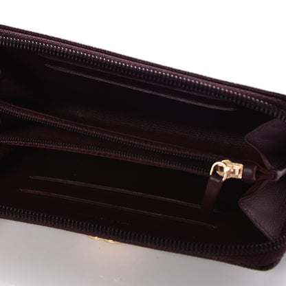 Chanel Caviar Quilted Small Boy Zip Around Wallet Dark Purple 5 of 9