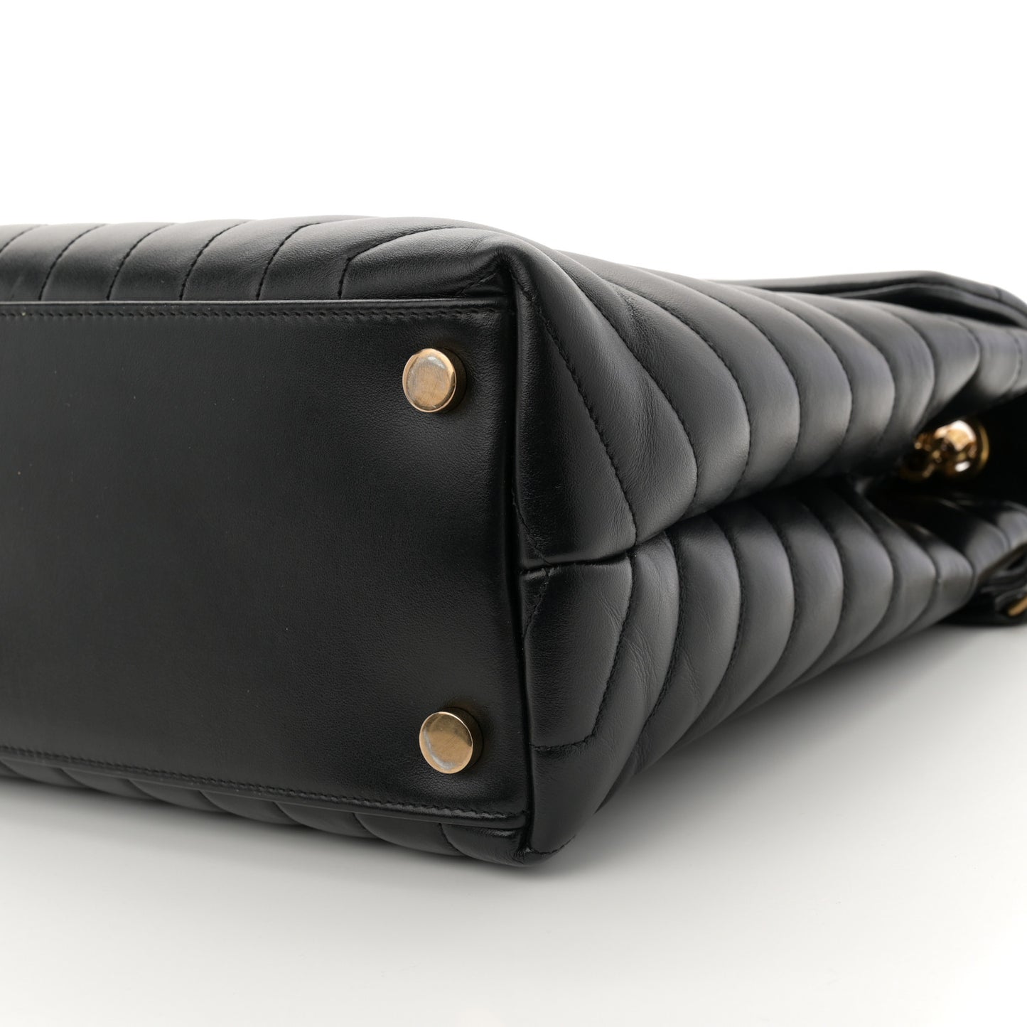 Calfskin Y Quilted Monogram Large Loulou Chain Satchel Black