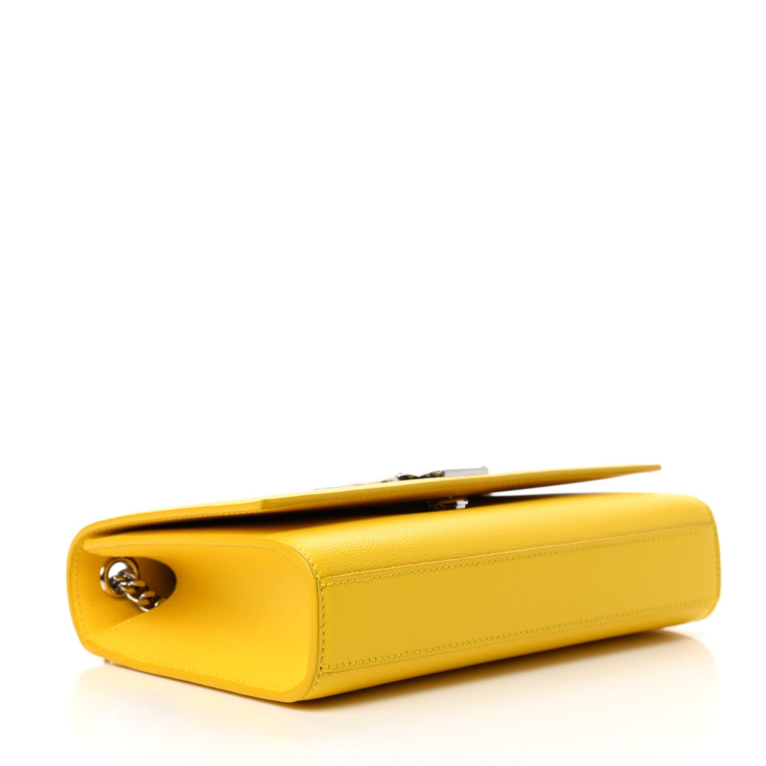 Saint Laurent Patent Grain de Poudre Small Monogram Kate Satchel Mimosa 3 of 4