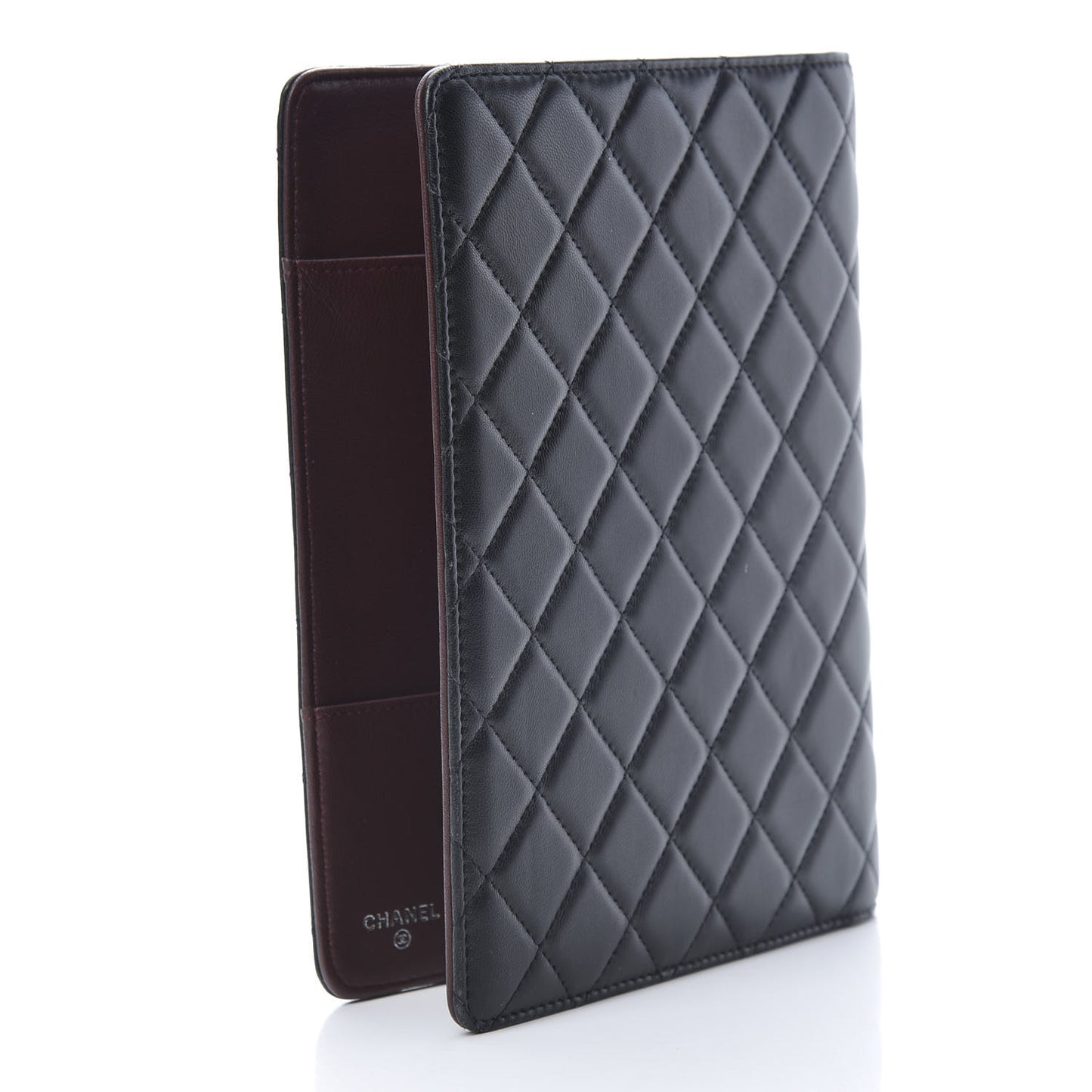 Lambskin Quilted Large Agenda Cover Black