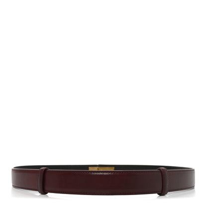 Saint Laurent Smooth Calfskin Lacquered La 66 Buckle Belt 100 40 Hot Wine 2 of 4