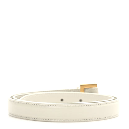 Saint Laurent Smooth Calfskin Monogram Square Buckle Belt 80 32 Blanc Vintage 2 of 6