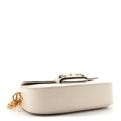 Gucci Azalea Calfskin Crystal Small Horsebit 1955 Chain Shoulder Bag White 4 of 10