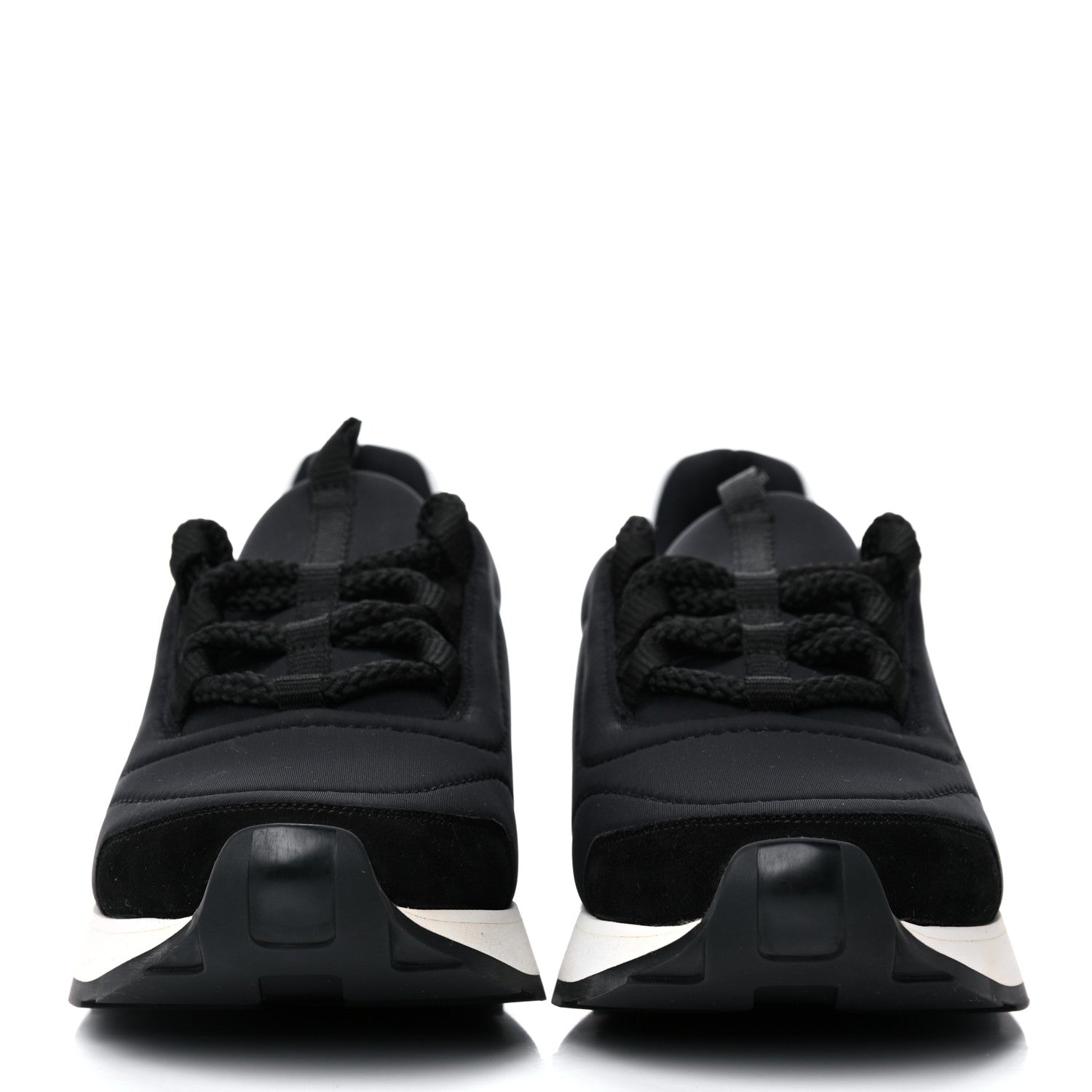Hermes Technical Canvas Mens Miles Sneakers 40 Black White 2 of 12