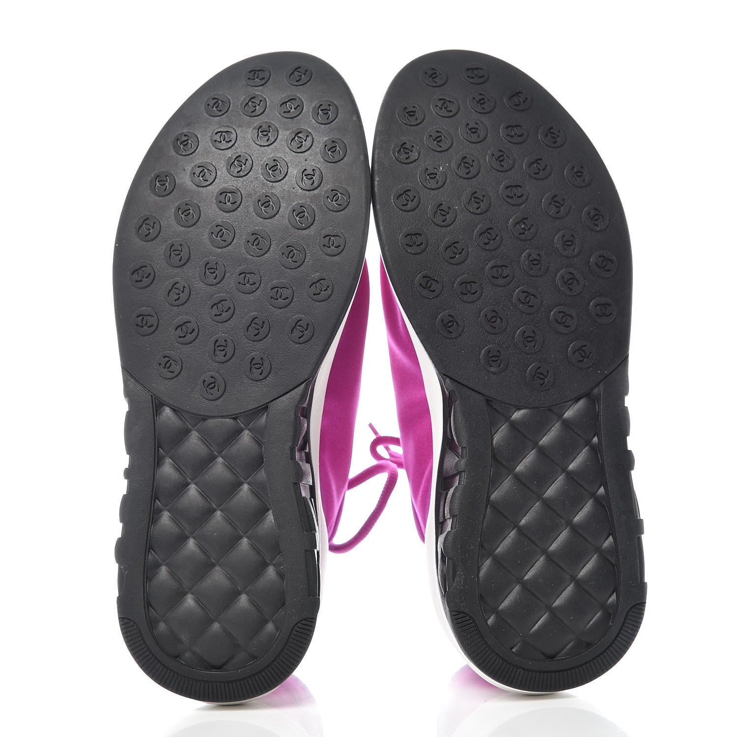 Chanel Lycra Womens CC Sneakers 7.5 Dark Pink 5 of 7