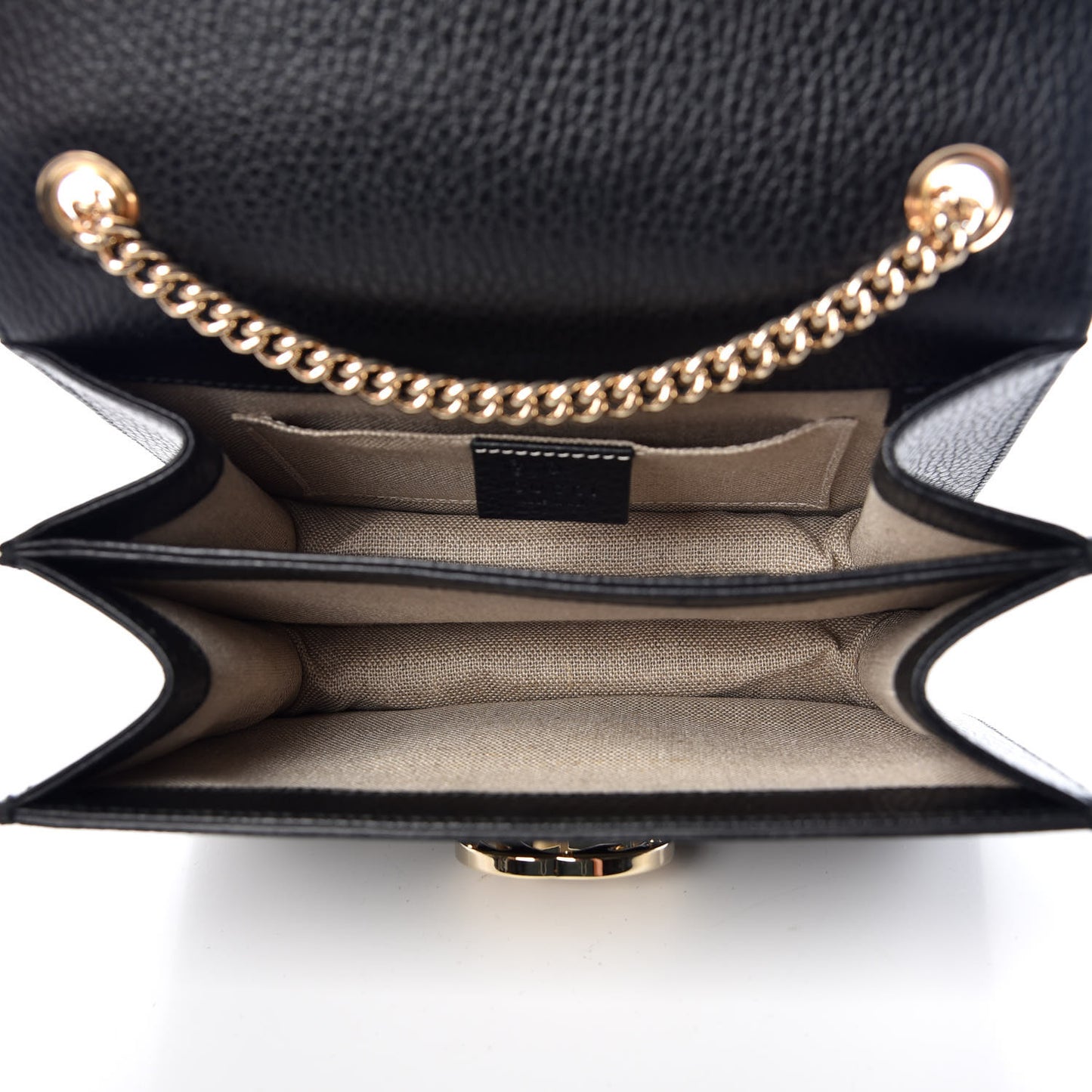 Dollar Calfskin Small Interlocking G Shoulder Bag Black