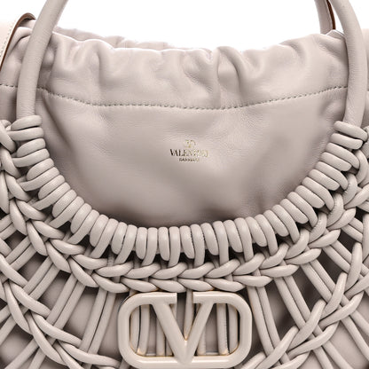 Valentino Garavani Lambskin Vlogo Macrame Tote Lilac Ash 7 of 9