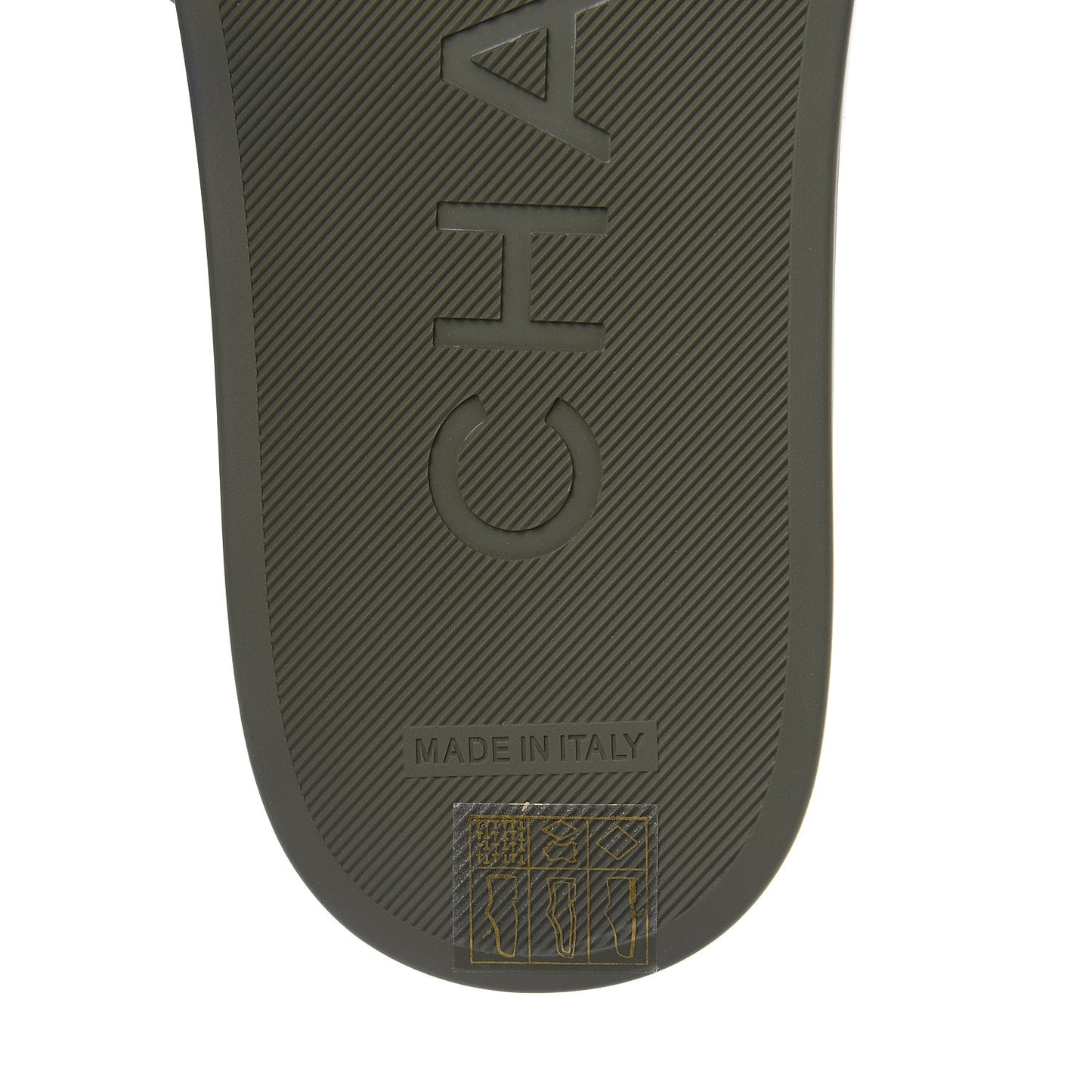 Canvas Chain Flat Sandals 37 Khaki