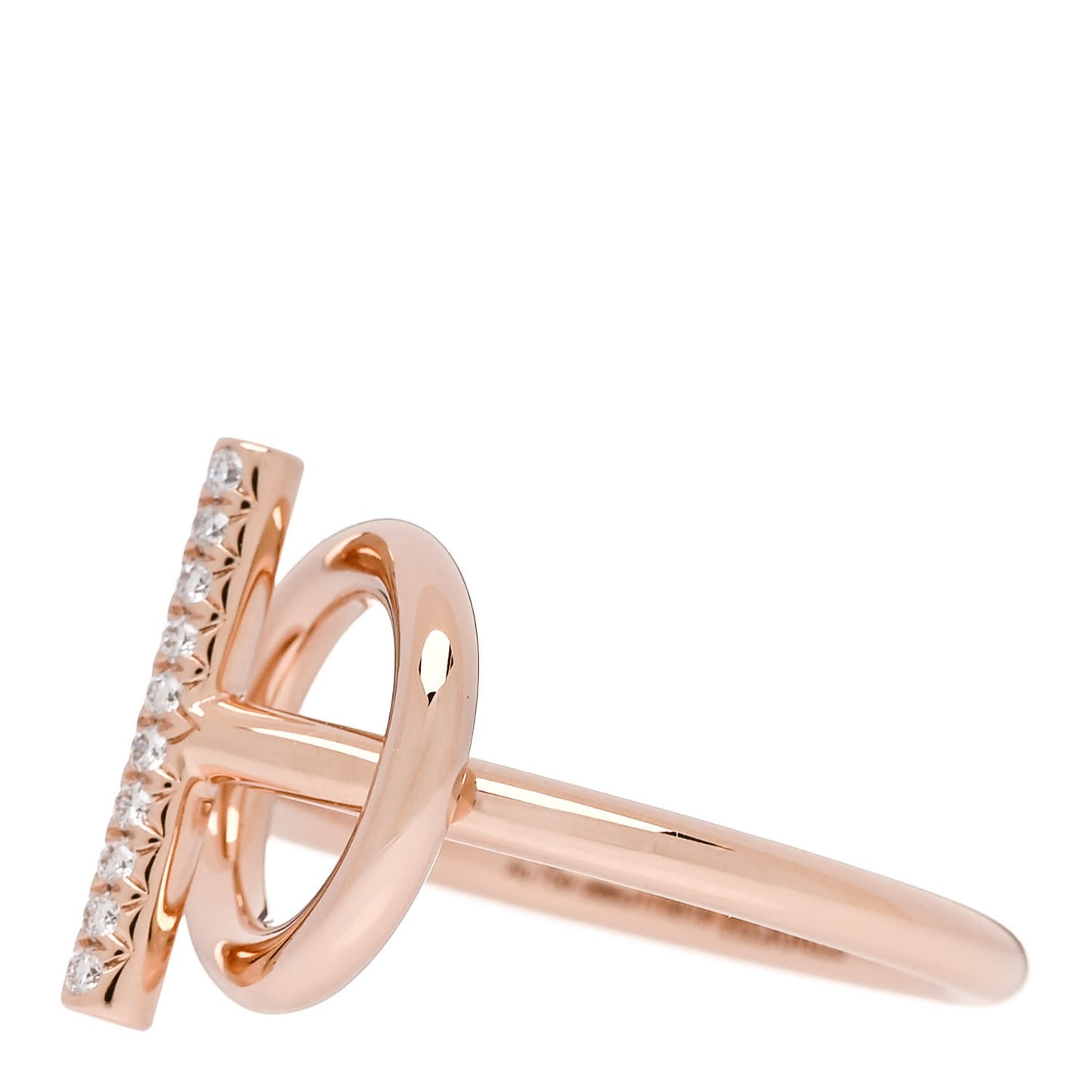 18K Rose Gold Diamond PM Echappee Ring 53 6.25