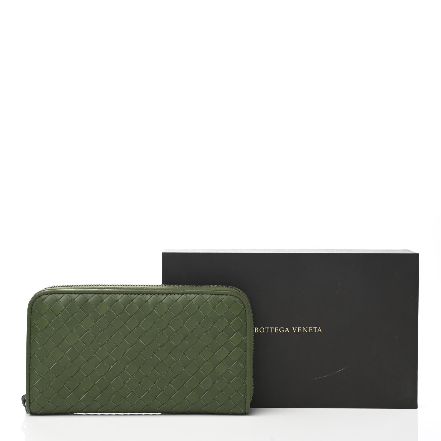 Bottega Veneta Nappa Intrecciato Zip Around Wallet Moss 9 of 9