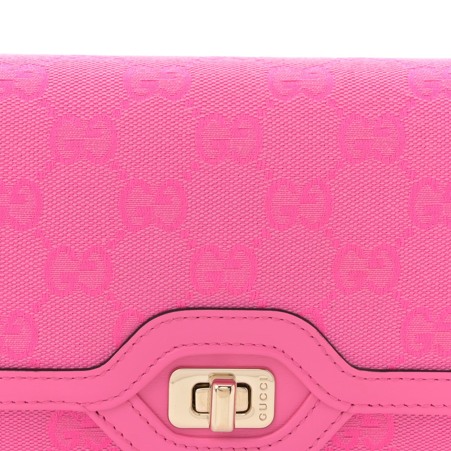 Gucci GG Monogram Textured Dollar Calfskin Small Luce Shoulder Bag Pink 8 of 12