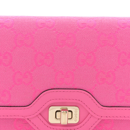 Gucci GG Monogram Textured Dollar Calfskin Small Luce Shoulder Bag Pink 8 of 12