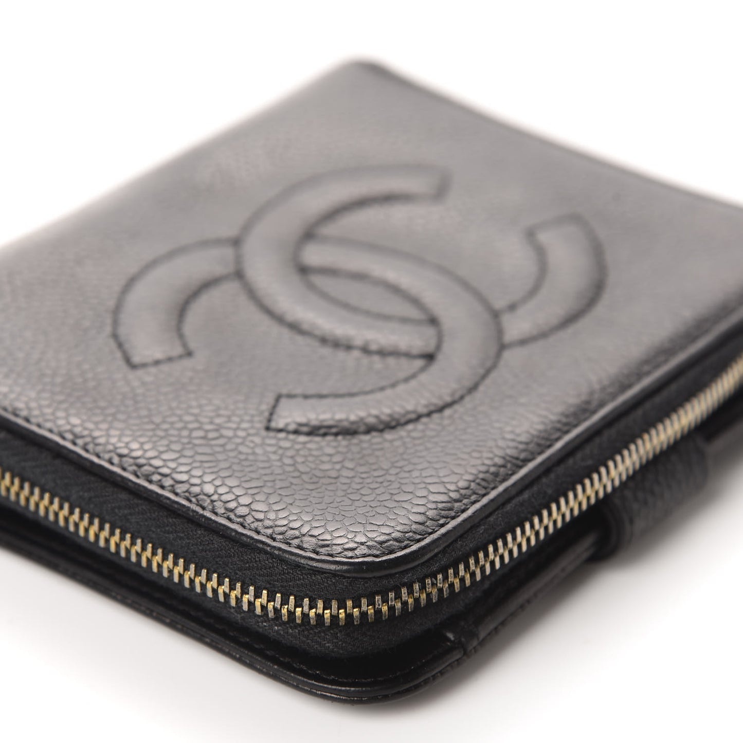 Caviar Timeless CC Compact French Wallet Black