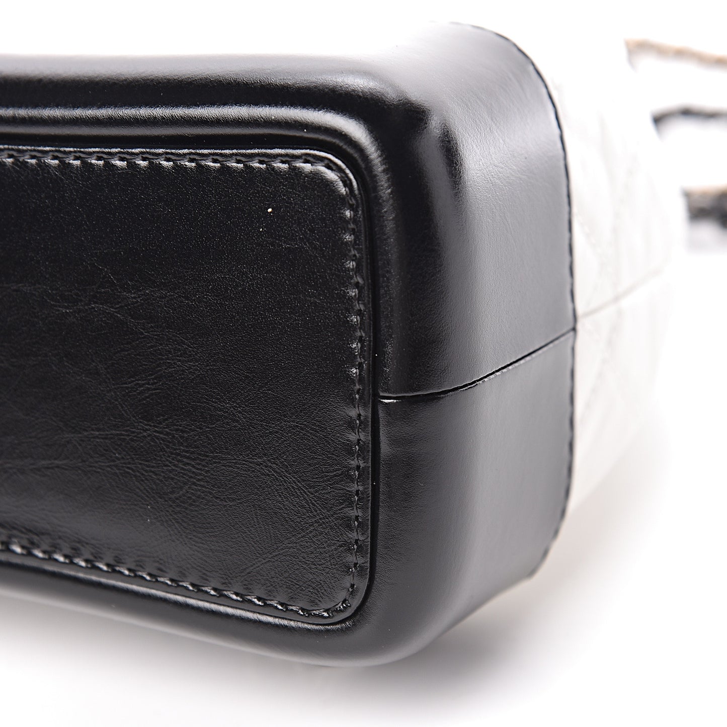 Aged Calfskin Quilted Small Gabrielle Backpack Black White