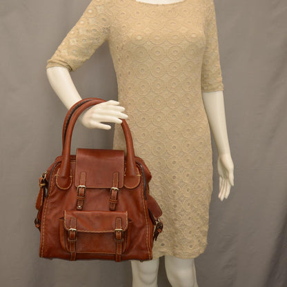 Chloe Leather Edith Satchel Brown 2 of 6