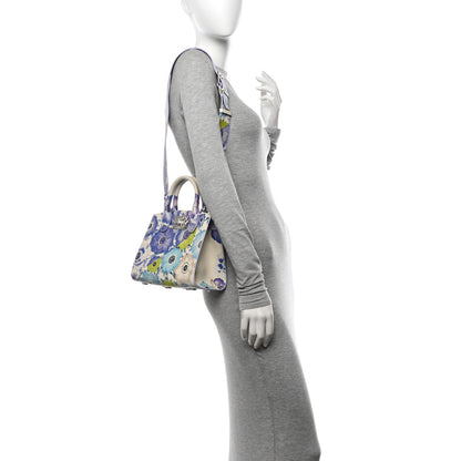 Salvatore Ferragamo Calfskin Floral Print Small The Studio Bag Mascarpone 2 of 10