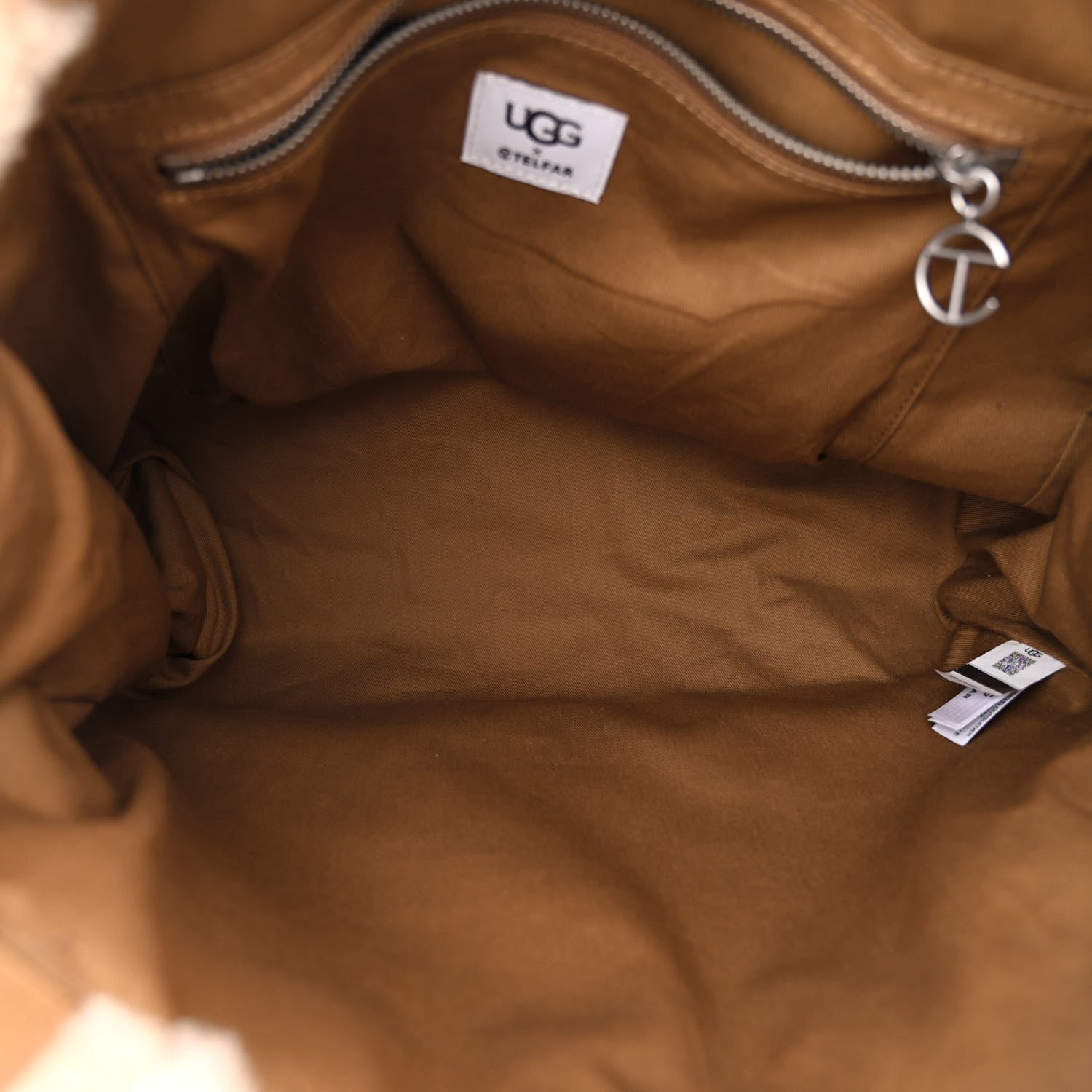 Telfar X UGG Suede Shearling Medium Shopping Bag Chestnut 5 of 9