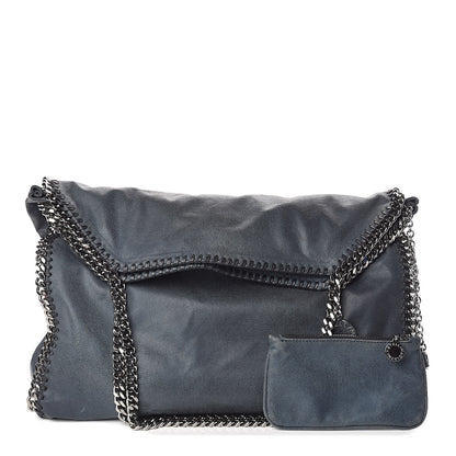 Stella McCartney Shaggy Deer Large Falabella Fold Over Tote Blue 1 of 9