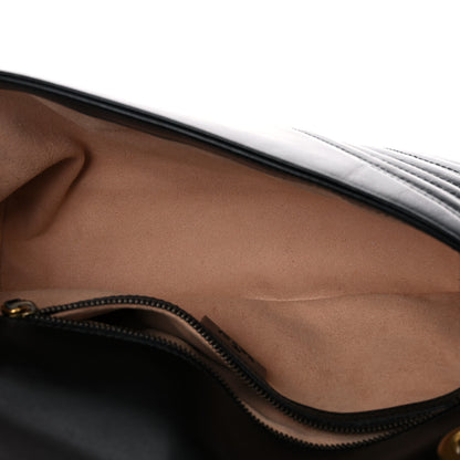 Gucci Calfskin Matelasse Small GG Marmont Shoulder Bag Black 5 of 20
