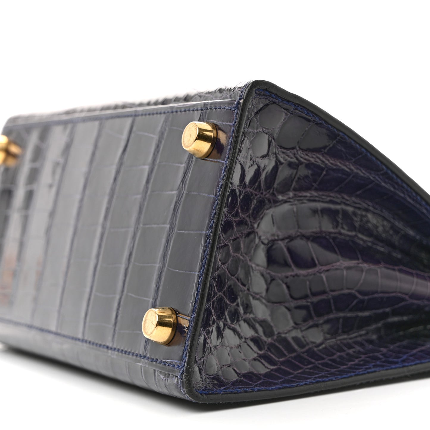 Shiny Alligator Mini Kelly Sellier 20 Amethyste