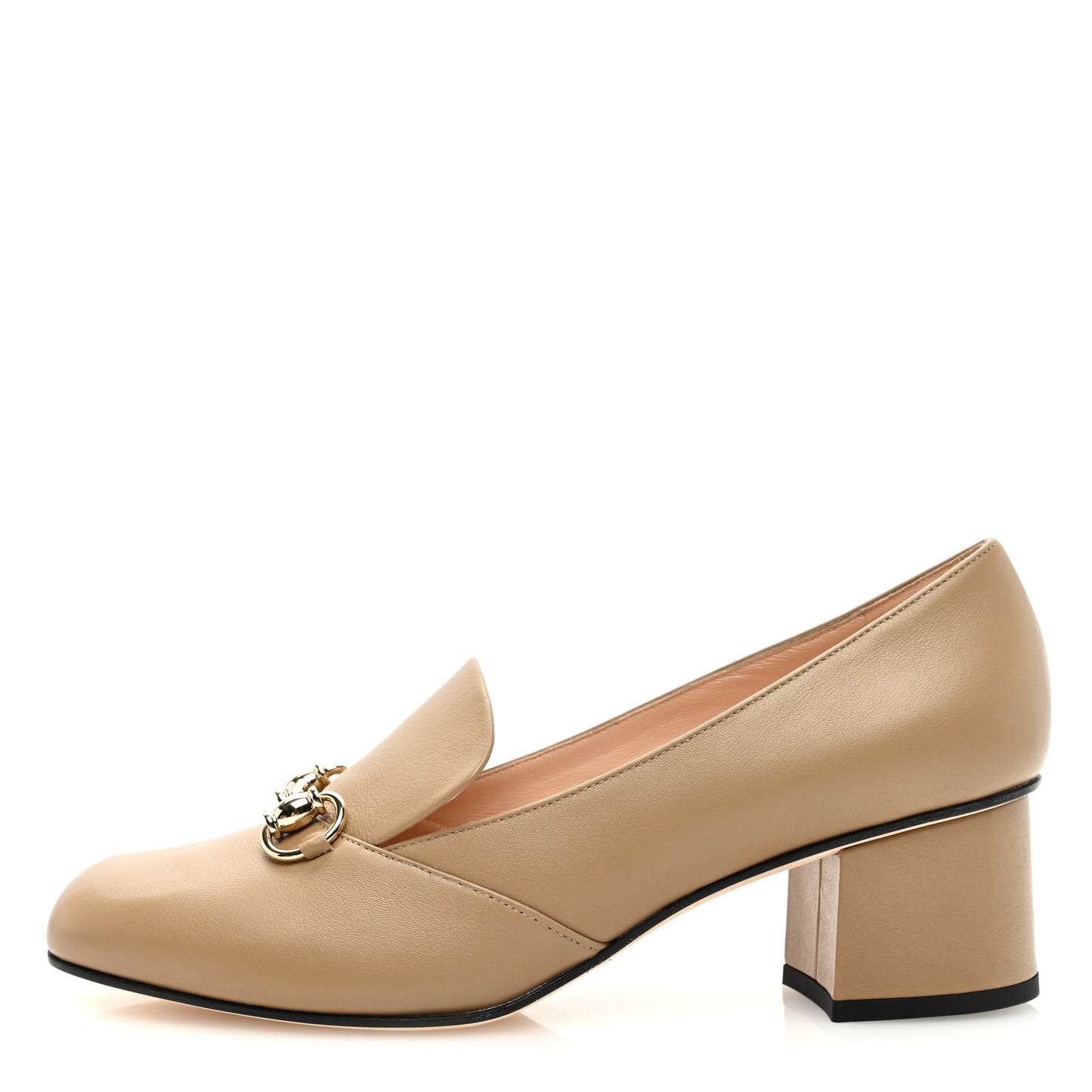 Calfskin Horsebit Loafer Pumps 39.5 Bright Camel